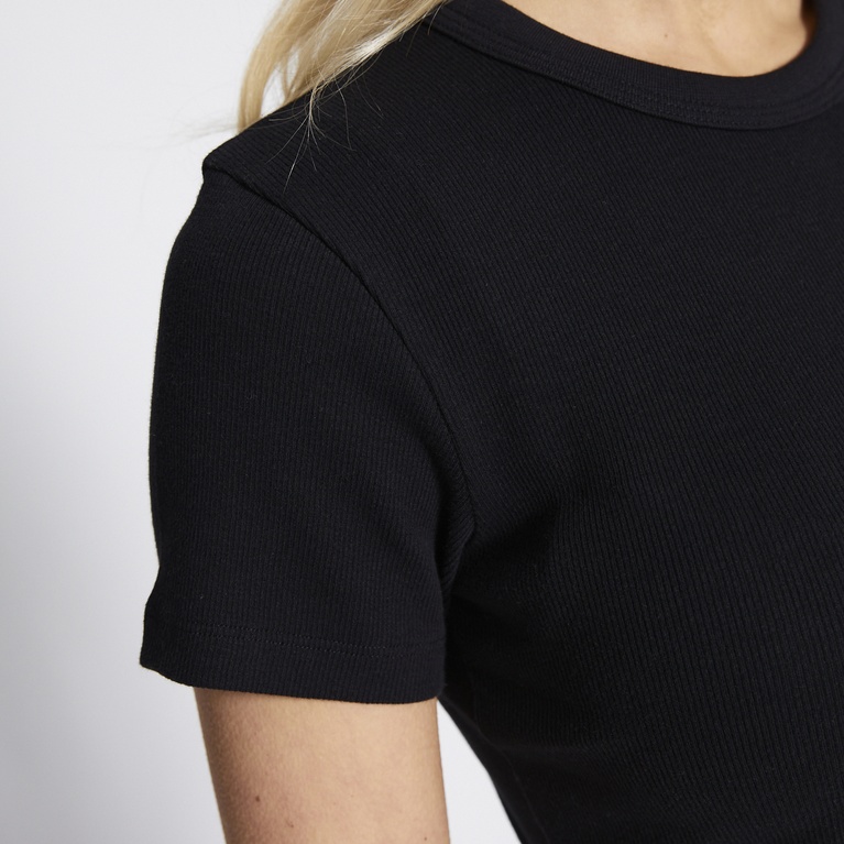 Rib tee "Alvia Rib Top" Black